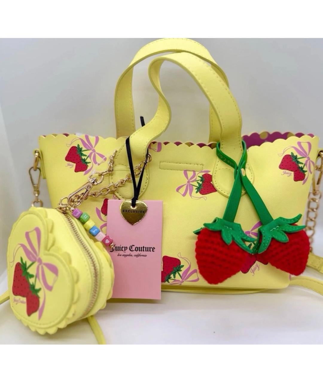 JUICY COUTURE Желтая сумка с короткими ручками, фото 4