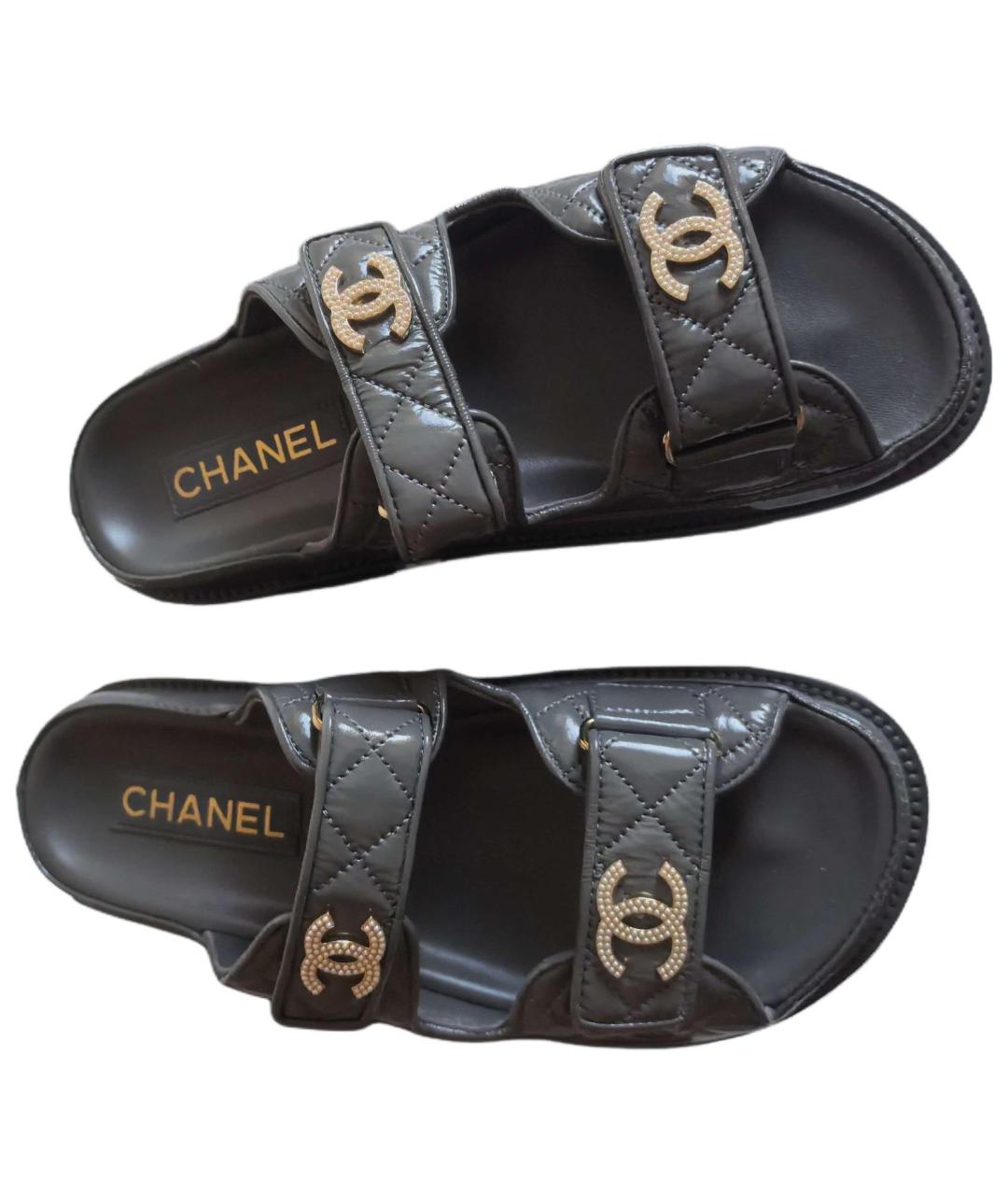 CHANEL Черные сандалии, фото 3