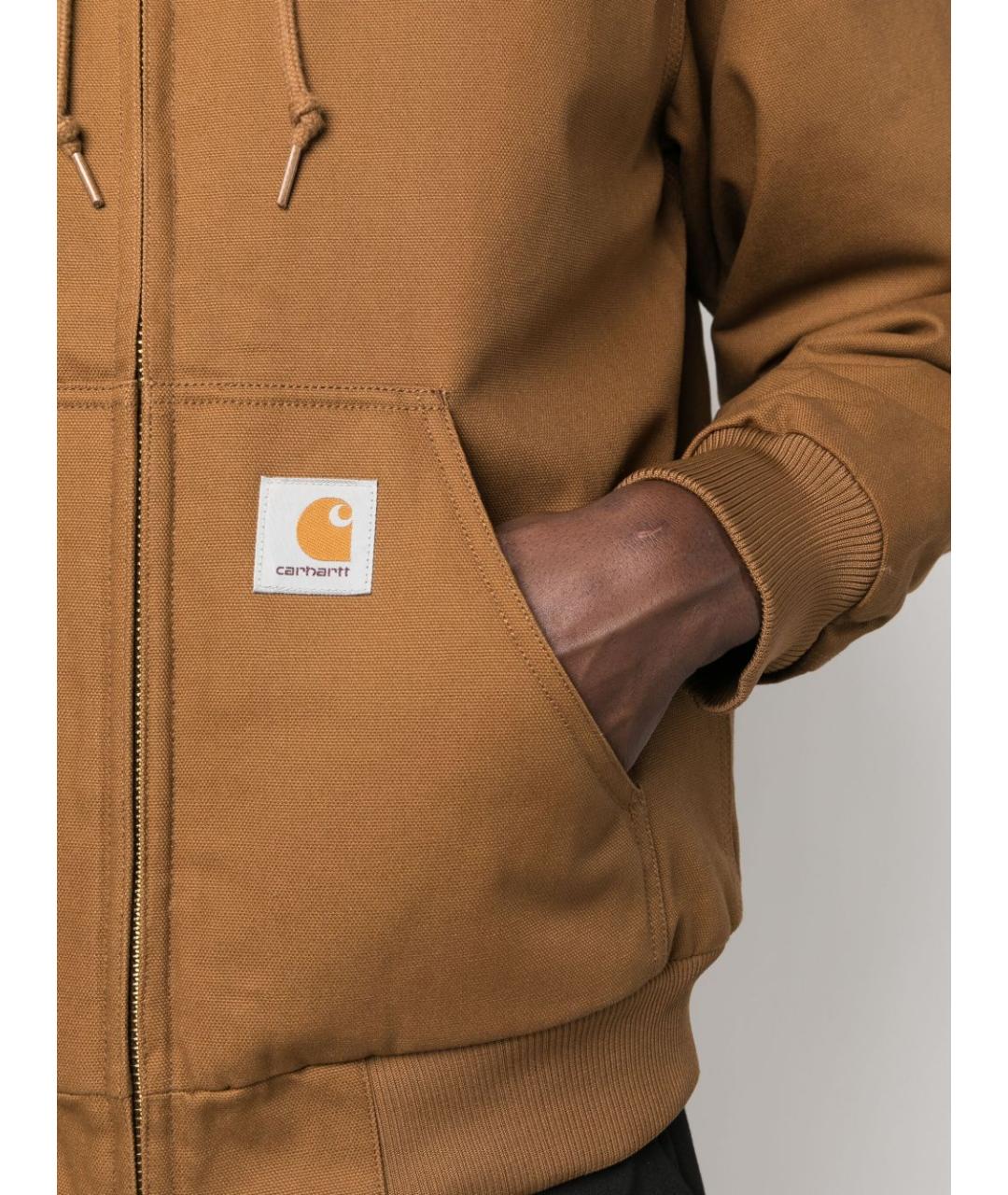 CARHARTT WIP Коричневая хлопковая куртка, фото 4