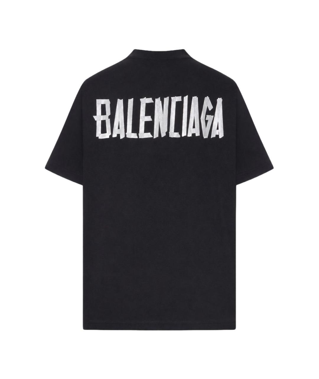 BALENCIAGA Черная хлопковая футболка, фото 2