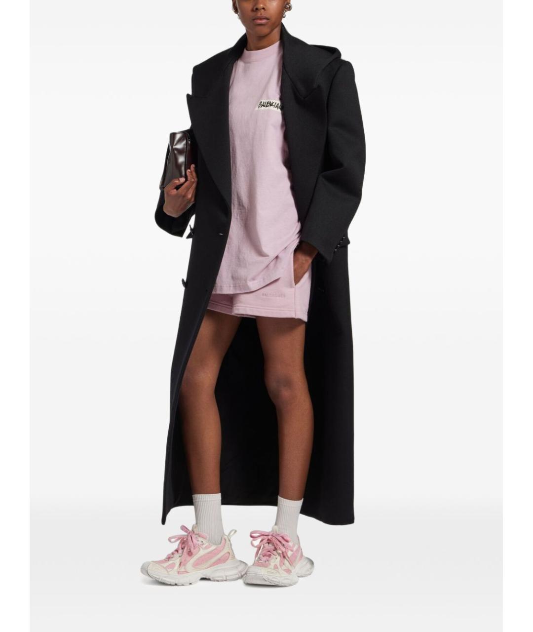 BALENCIAGA Розовая хлопковая футболка, фото 4