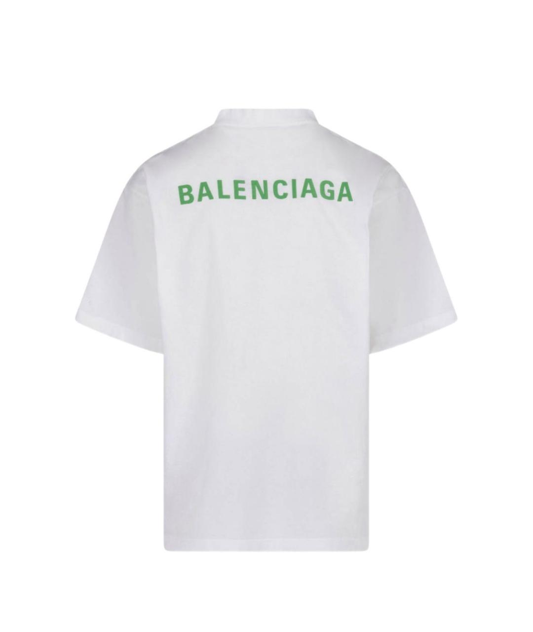 BALENCIAGA Белая хлопковая футболка, фото 2
