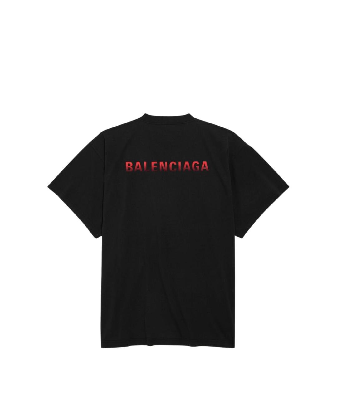BALENCIAGA Черная хлопковая футболка, фото 2