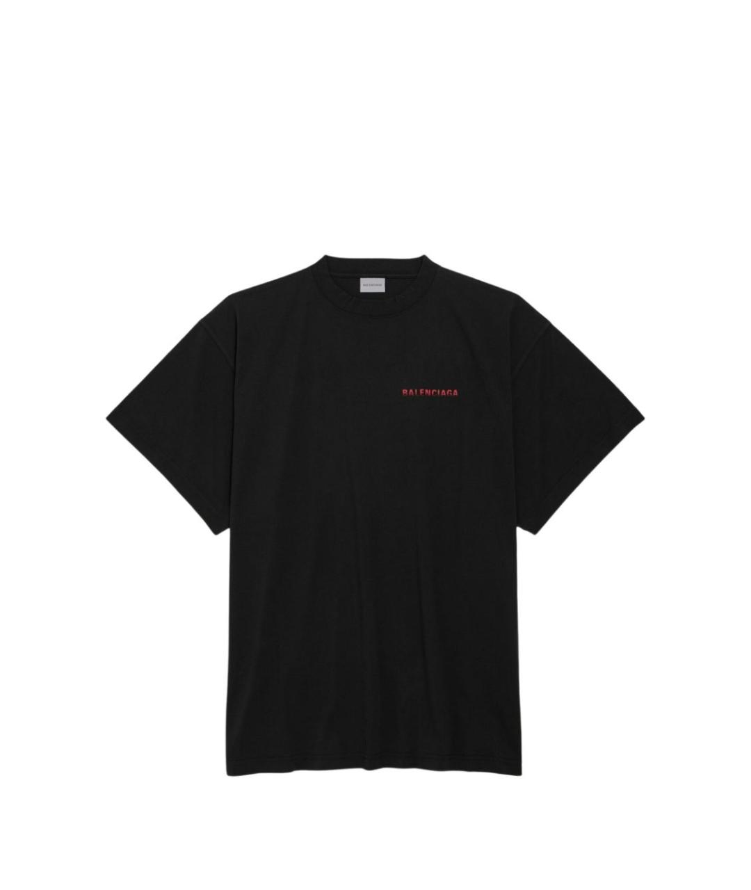 BALENCIAGA Черная хлопковая футболка, фото 1