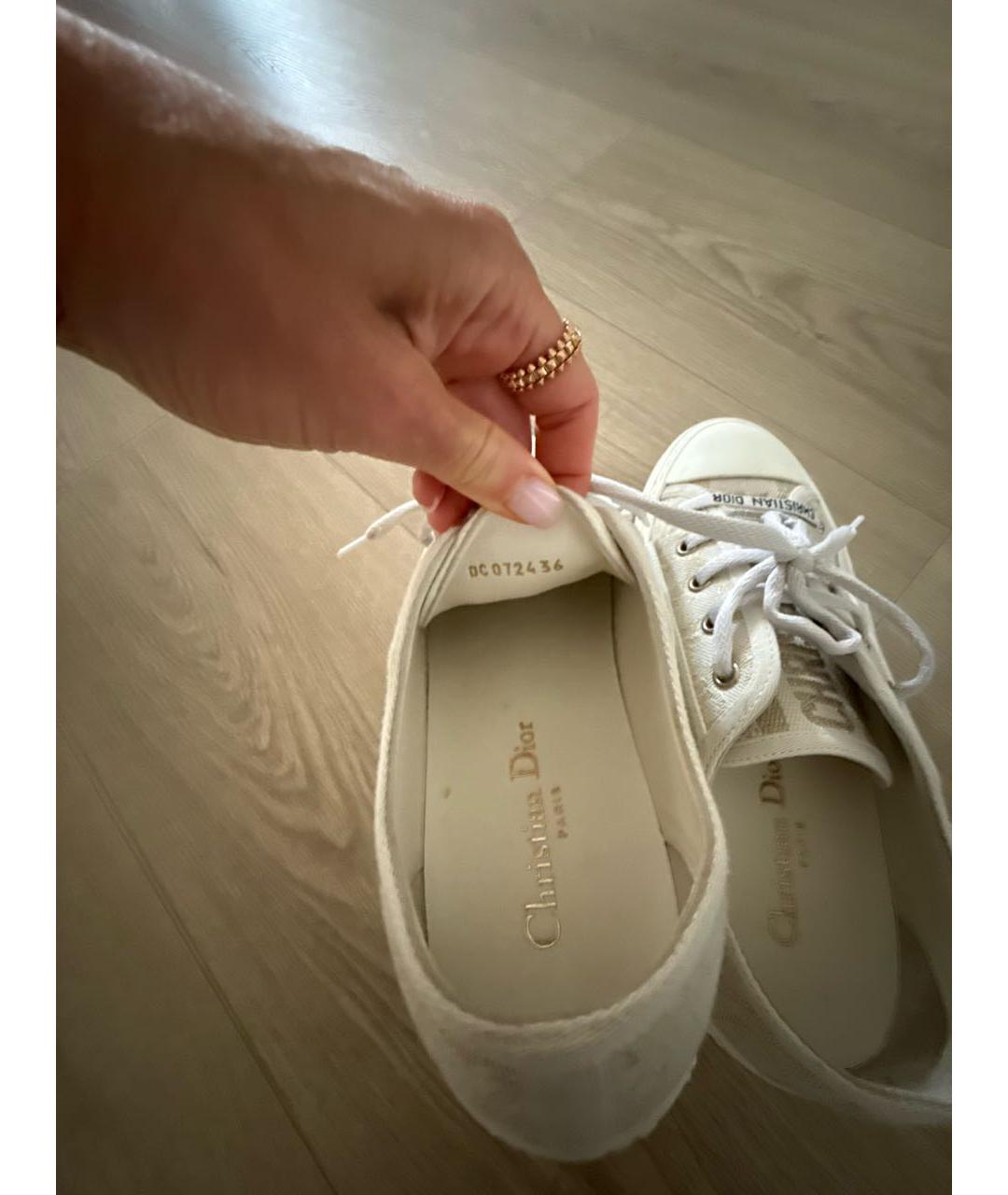CHRISTIAN DIOR Золотые текстильные кеды, фото 5