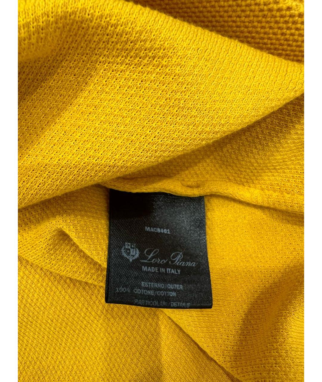 LORO PIANA Горчичная хлопковая футболка, фото 8