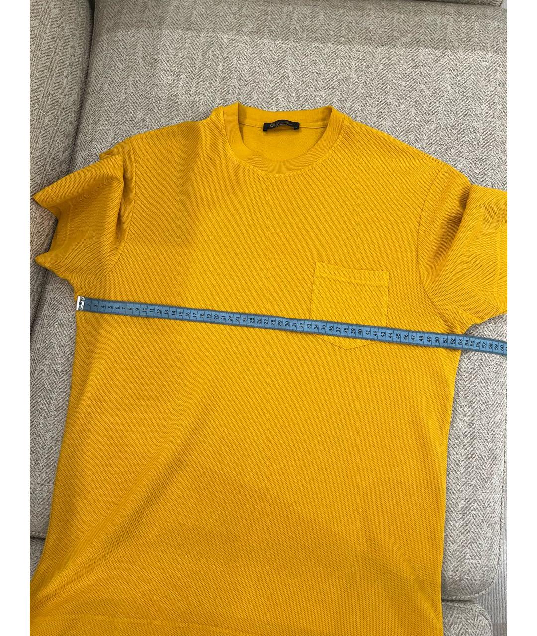 LORO PIANA Горчичная хлопковая футболка, фото 4