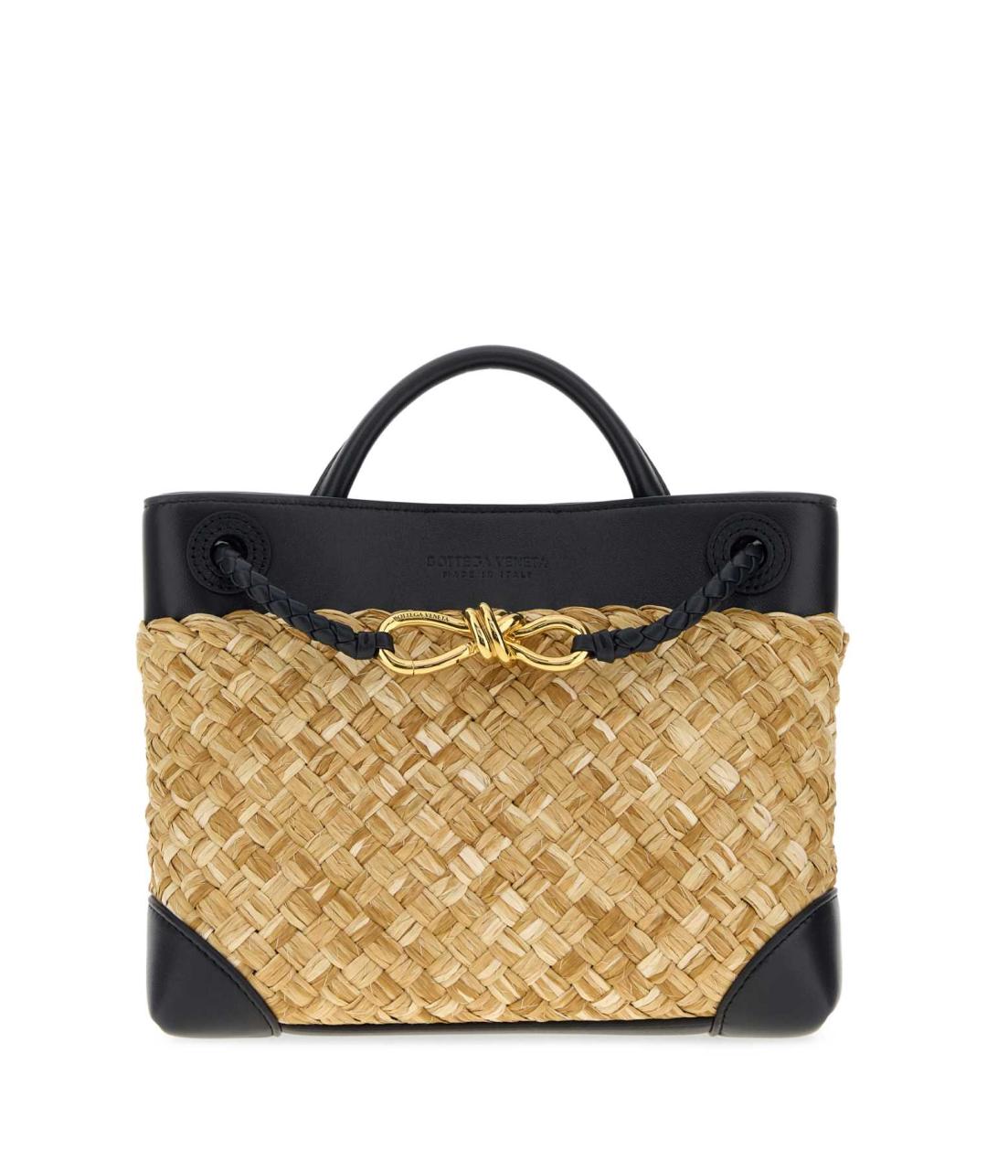 BOTTEGA VENETA Бежевая рафиевая сумка тоут, фото 1