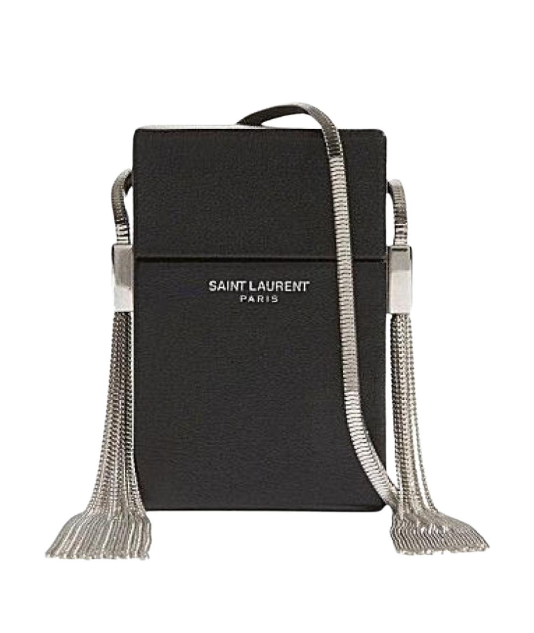 SAINT LAURENT Черная кожаная сумка через плечо, фото 1