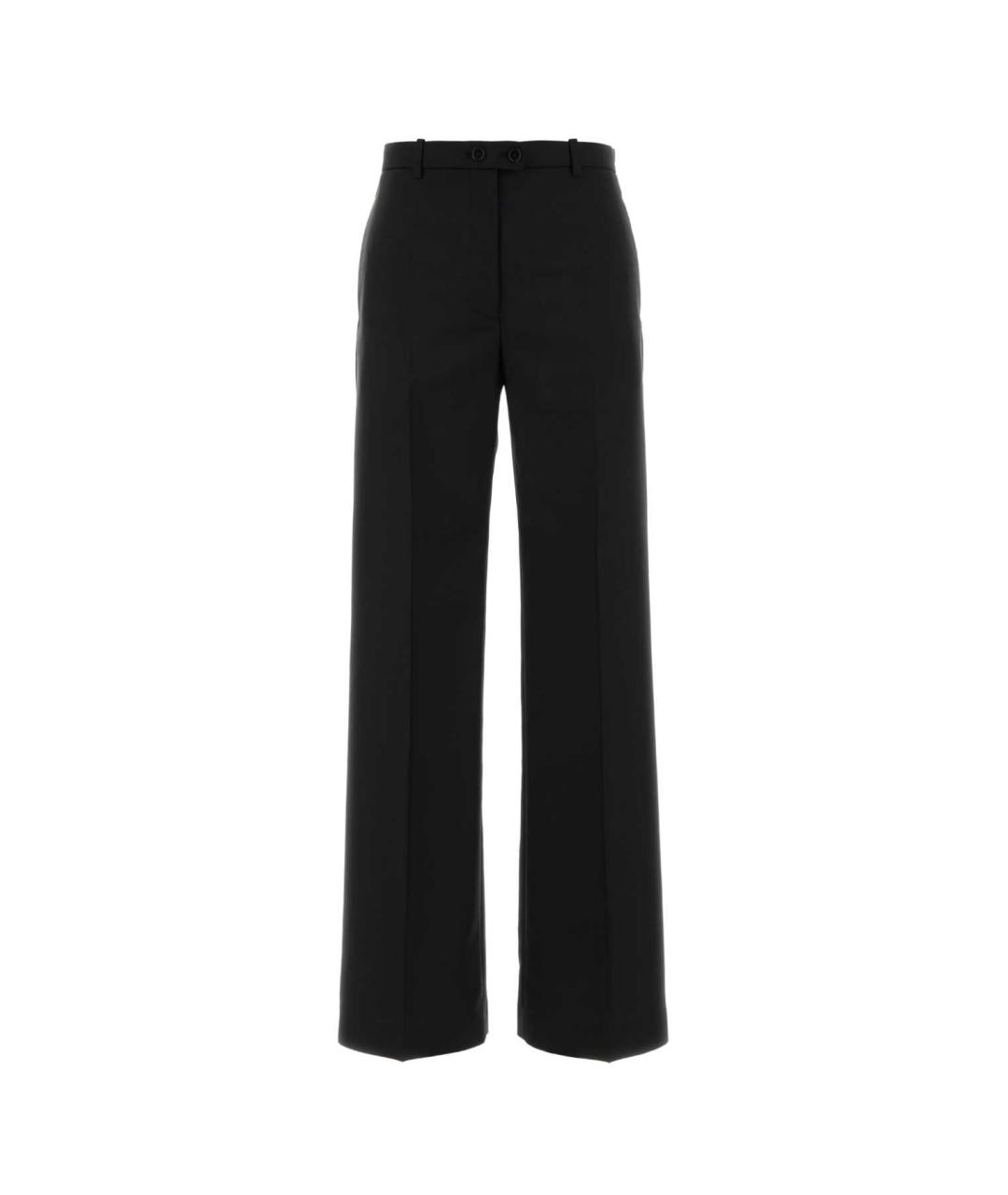 JIL SANDER Черные шерстяные прямые брюки, фото 1