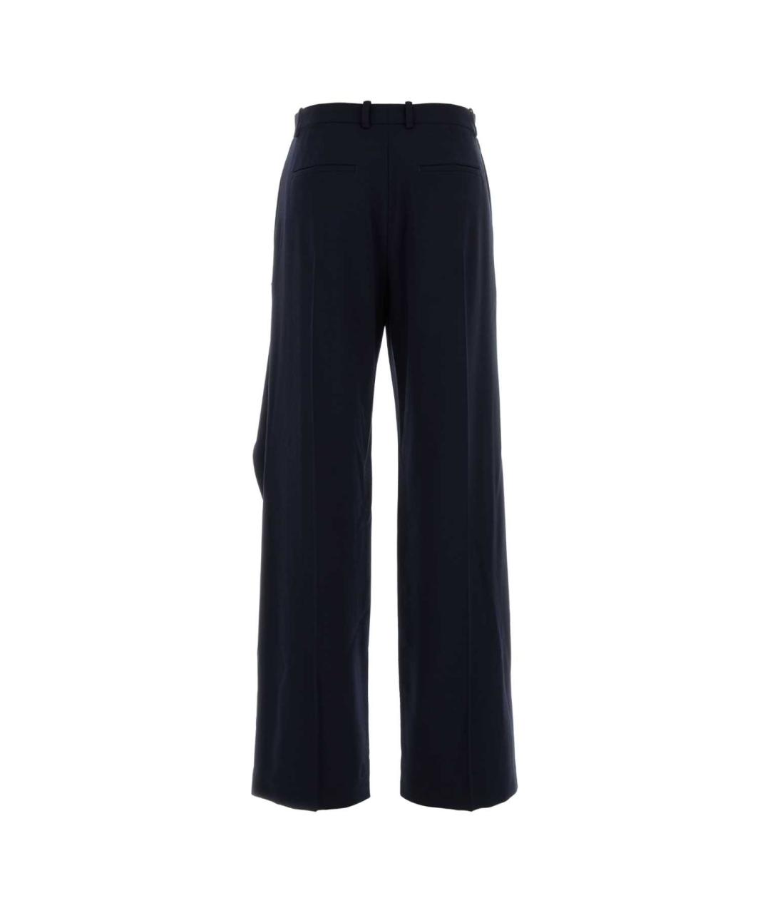 JIL SANDER Синие шерстяные прямые брюки, фото 2