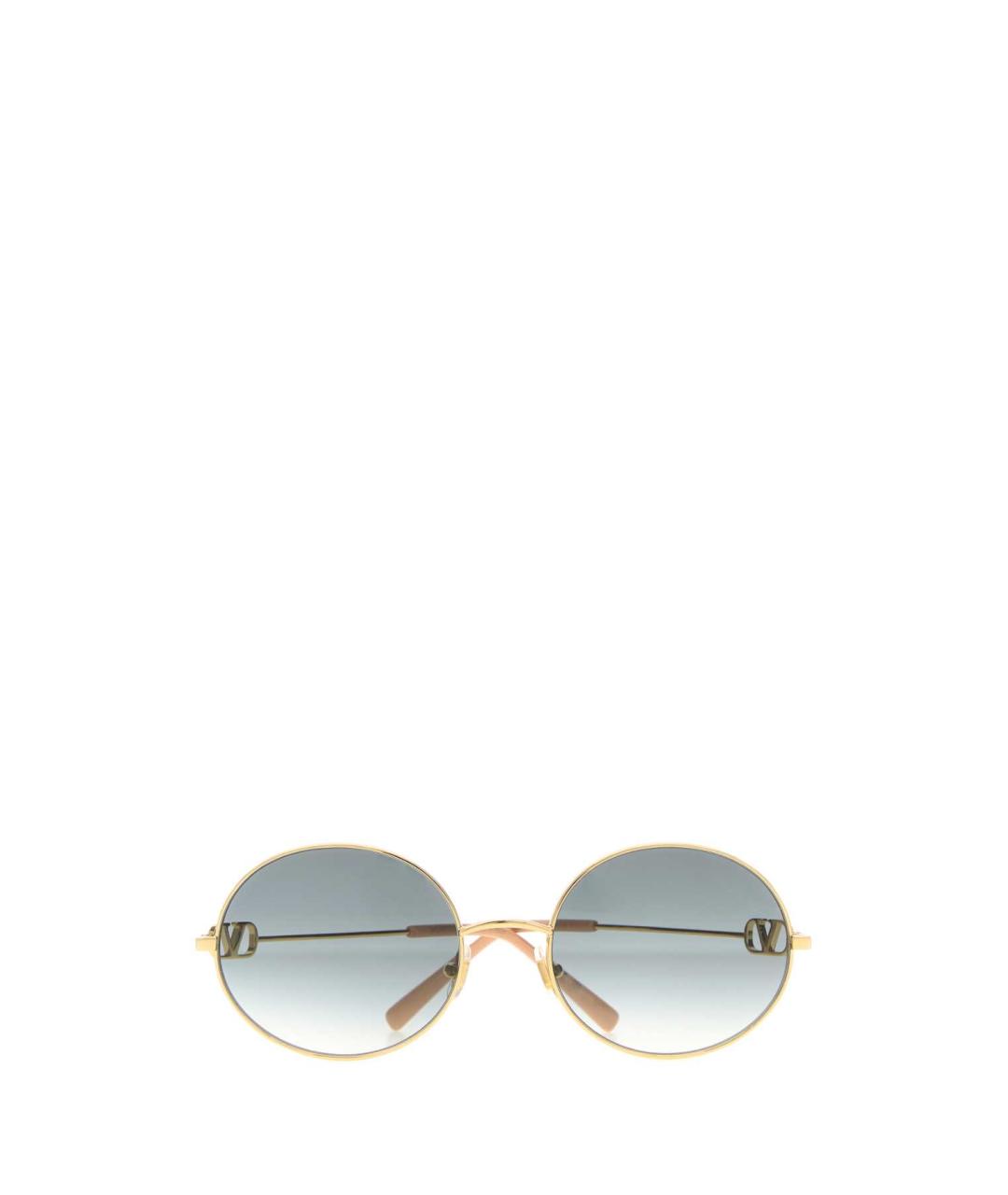 VALENTINO Золотые металлические солнцезащитные очки, фото 1