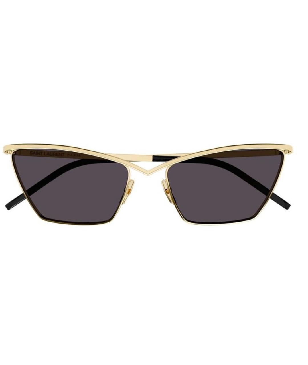 SAINT LAURENT Черные металлические солнцезащитные очки, фото 1