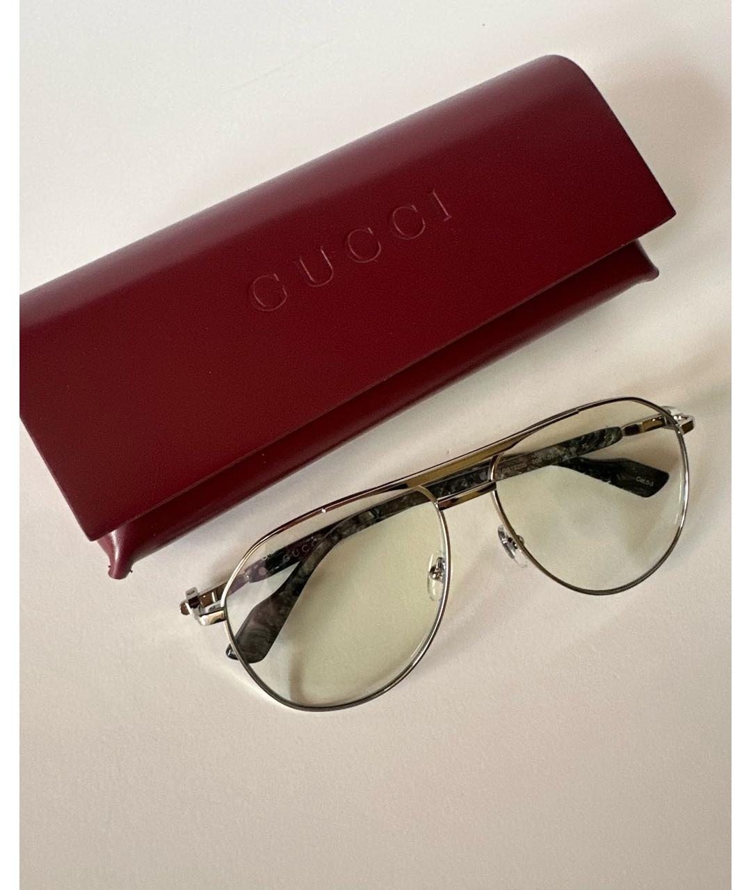 GUCCI Прозрачные металлические солнцезащитные очки, фото 3