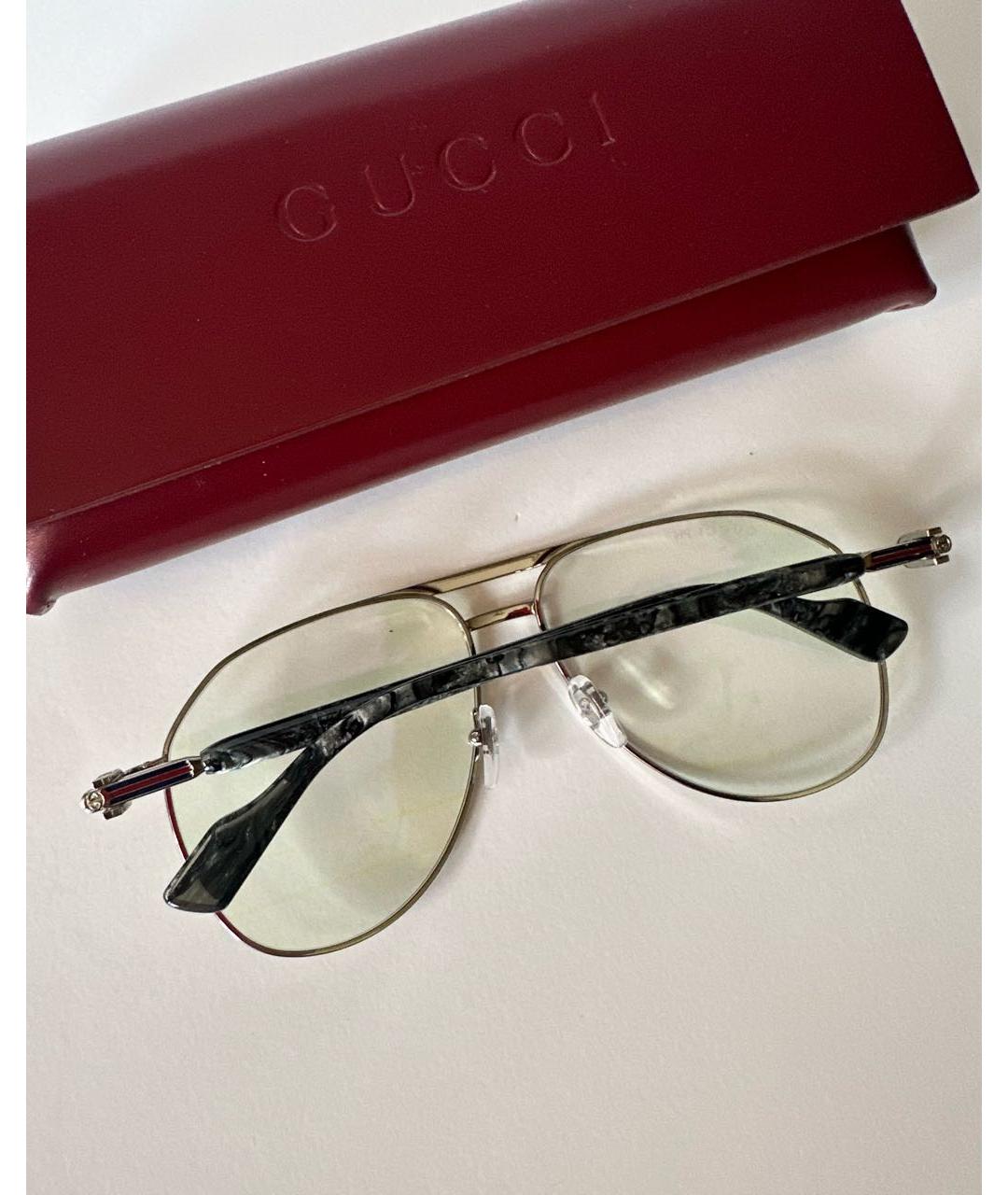 GUCCI Прозрачные металлические солнцезащитные очки, фото 4