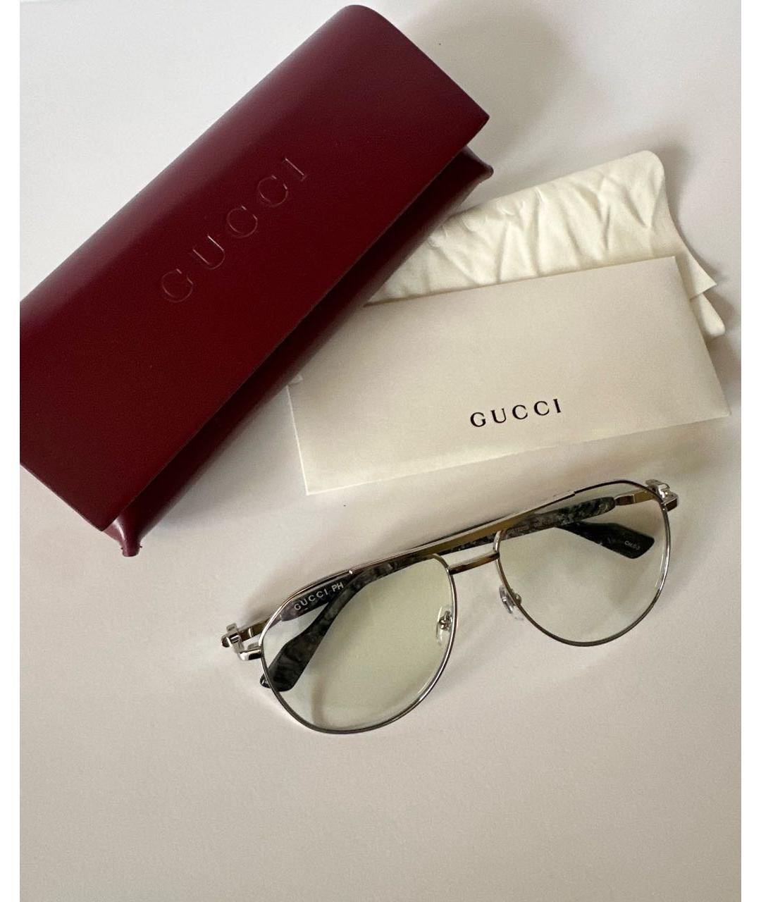 GUCCI Прозрачные металлические солнцезащитные очки, фото 6