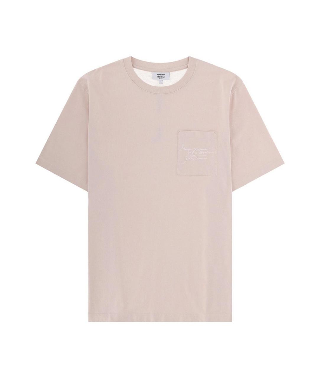 MAISON KITSUNE Розовая хлопковая футболка, фото 1