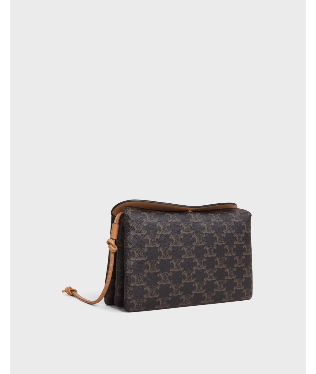 CELINE Коричневая сумка через плечо из канвы, фото 3