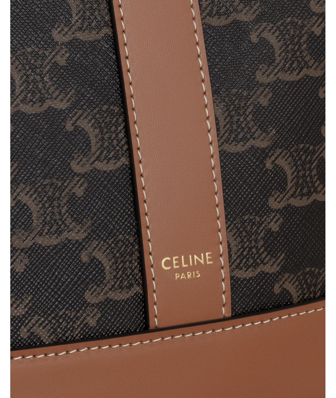 CELINE Коричневая сумка через плечо из канвы, фото 4
