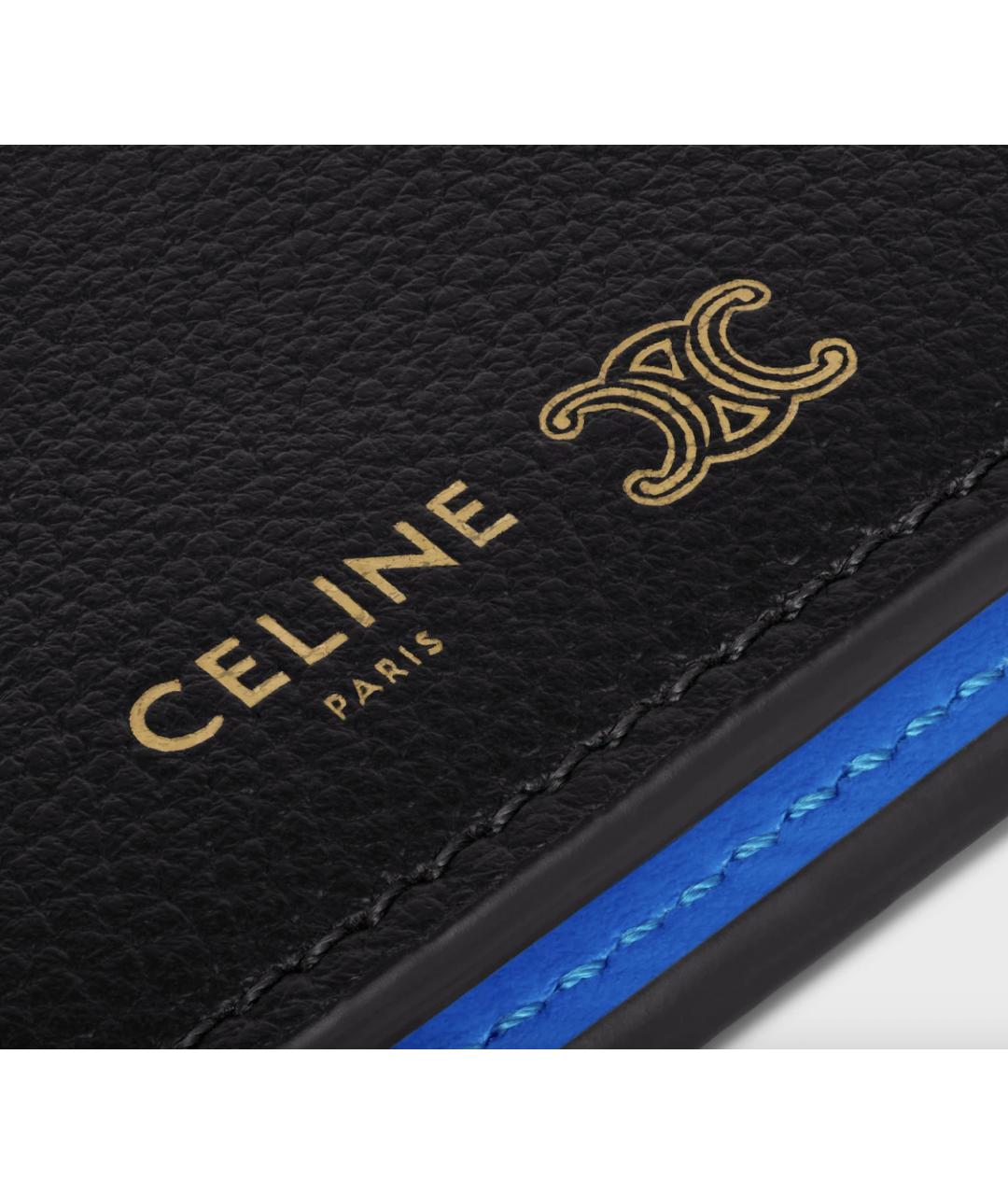 CELINE Черный кожаный кошелек, фото 5