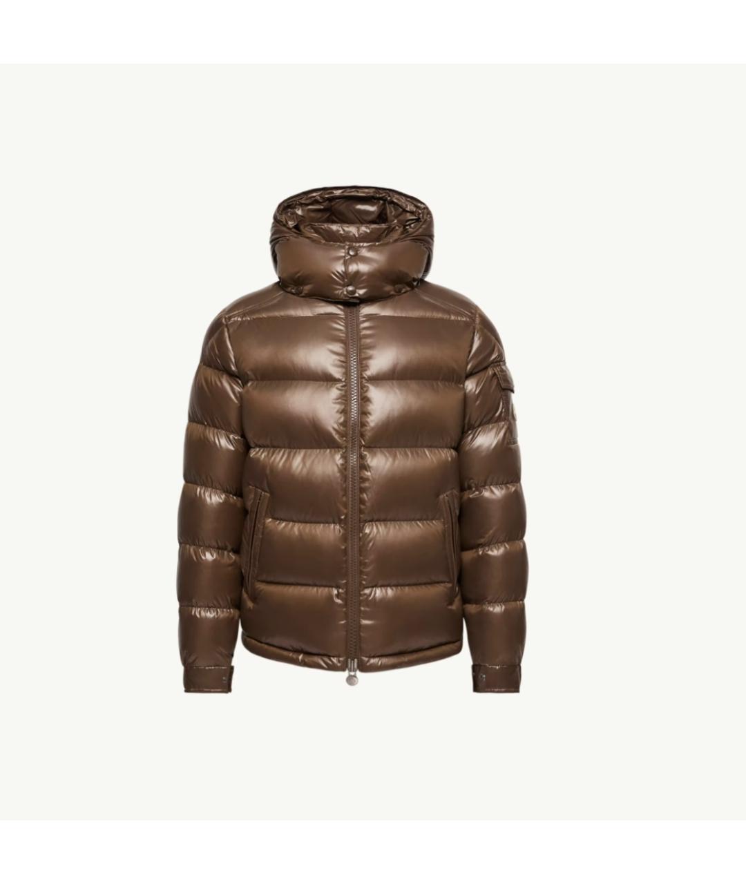 MONCLER Коричневая полиамидовая куртка, фото 6
