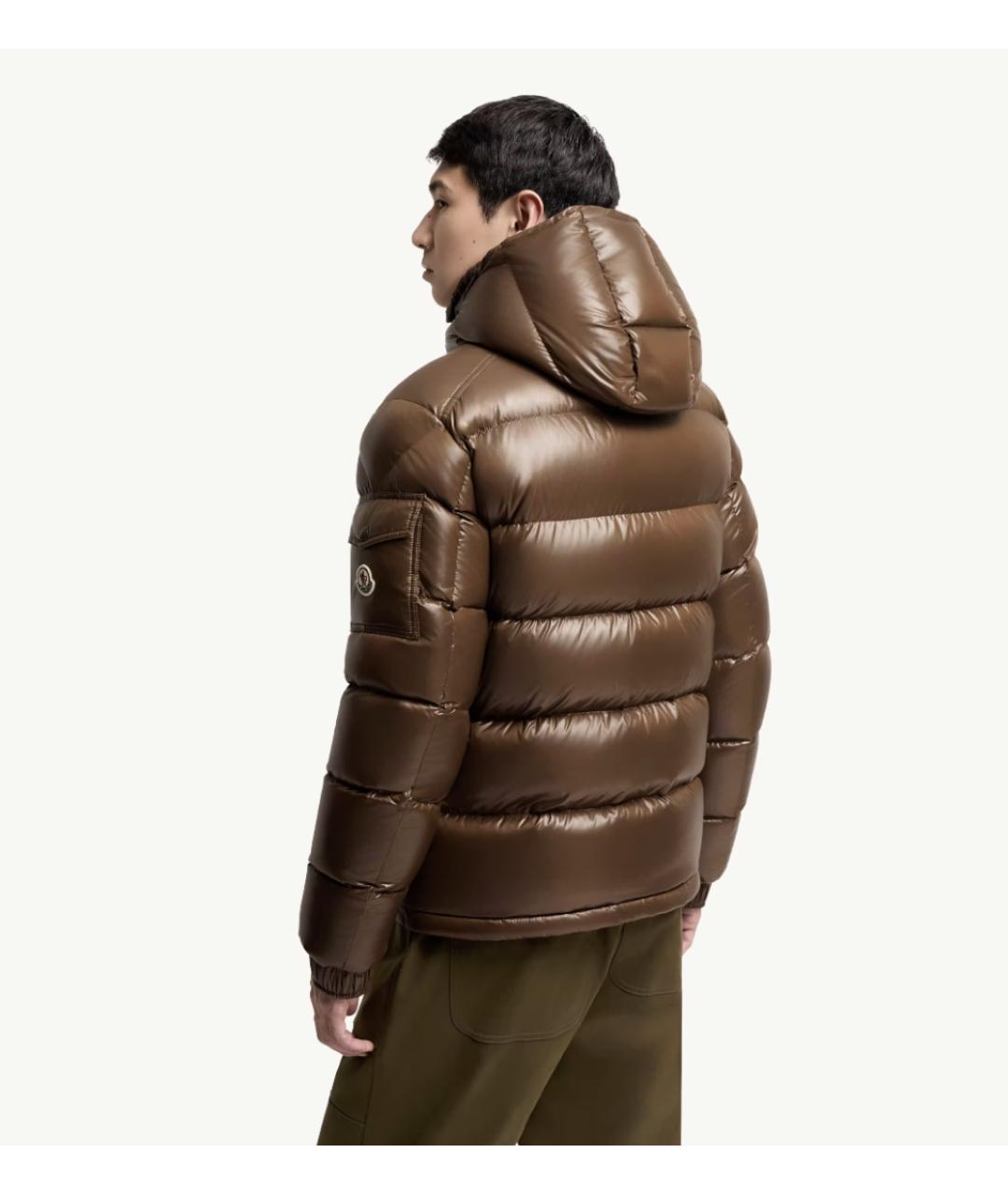 MONCLER Коричневая полиамидовая куртка, фото 4