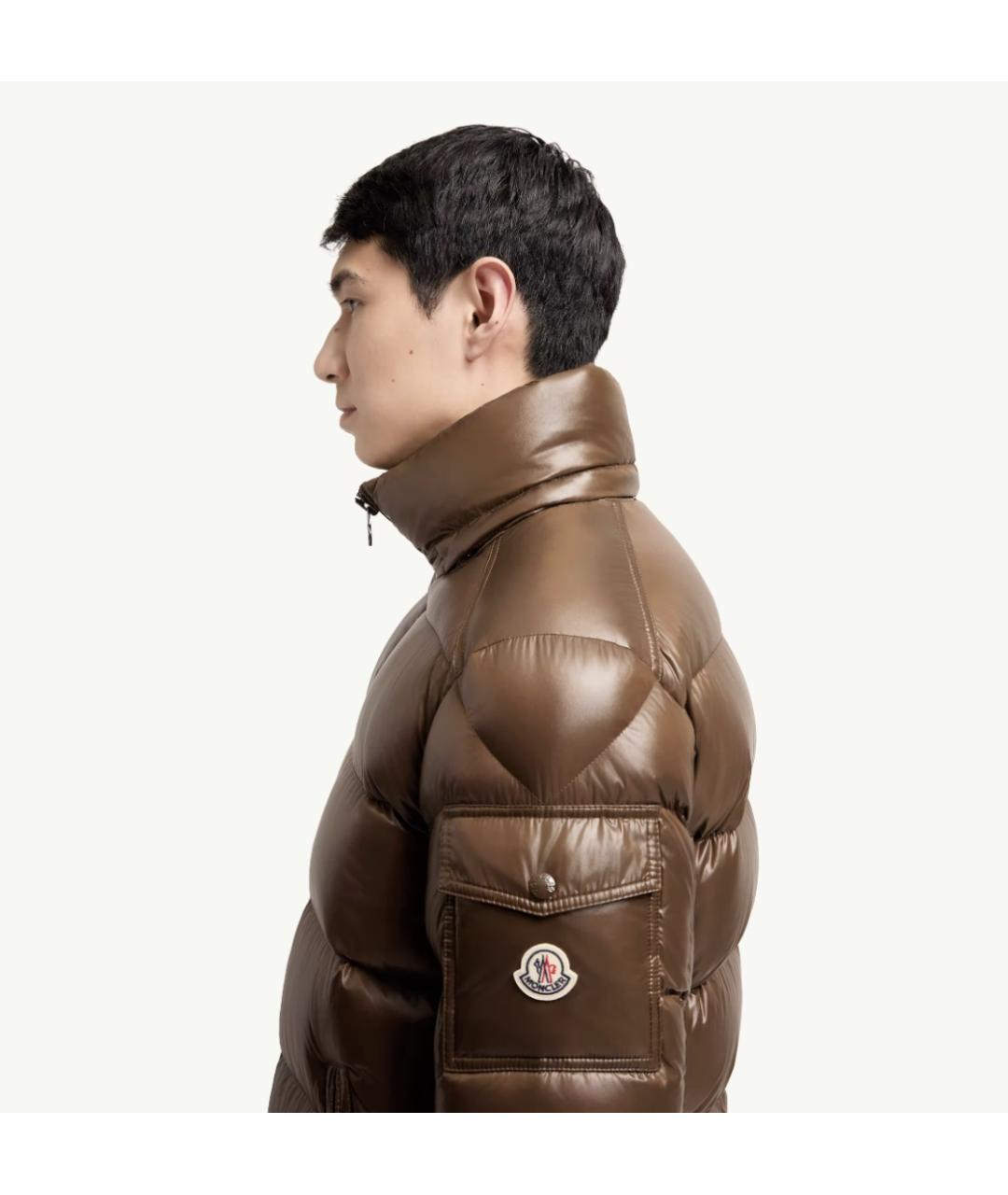 MONCLER Коричневая полиамидовая куртка, фото 2