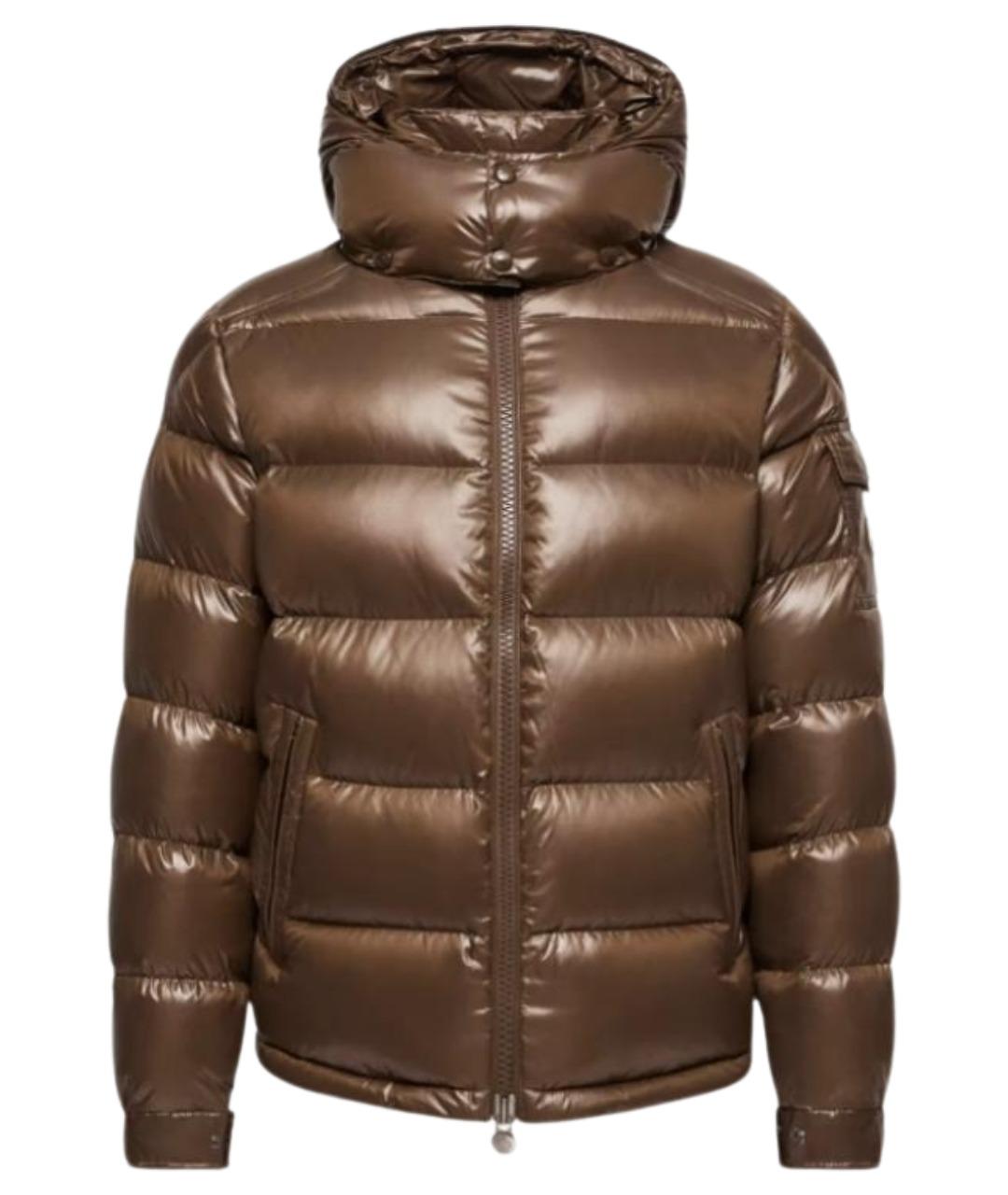 MONCLER Коричневая полиамидовая куртка, фото 1