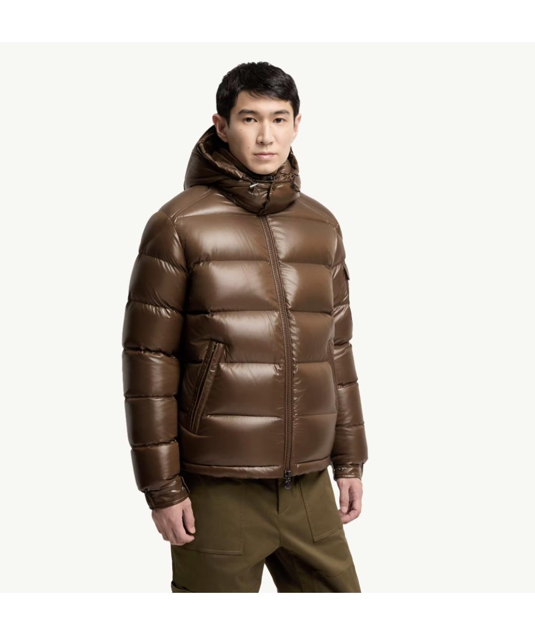 MONCLER Коричневая полиамидовая куртка, фото 5