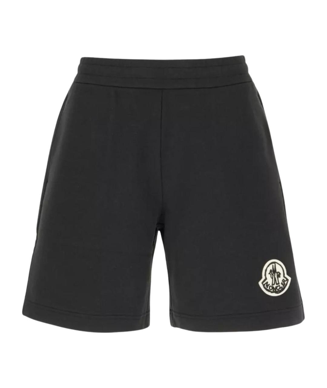 MONCLER Черные хлопковые классические брюки, фото 1
