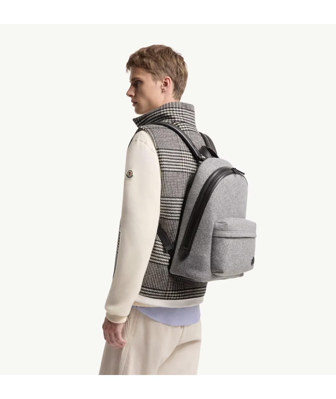 MONCLER Серый рюкзак, фото 5