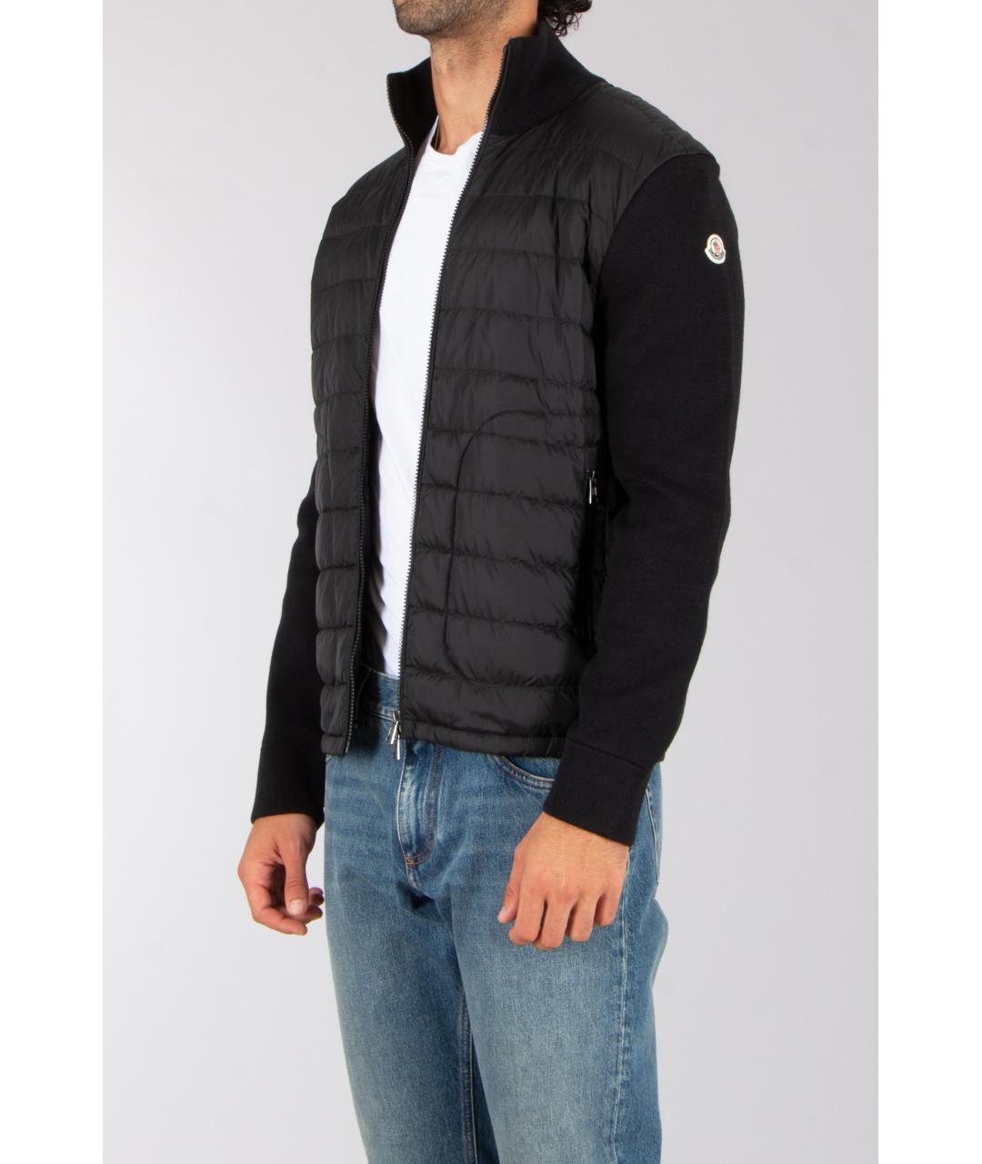 MONCLER Черный шерстяной кардиган, фото 3