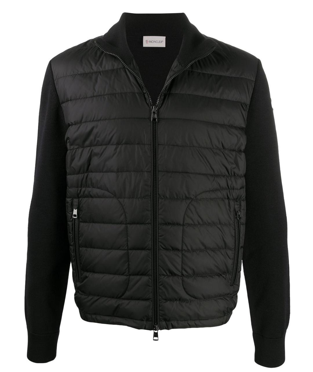 MONCLER Черный шерстяной кардиган, фото 1