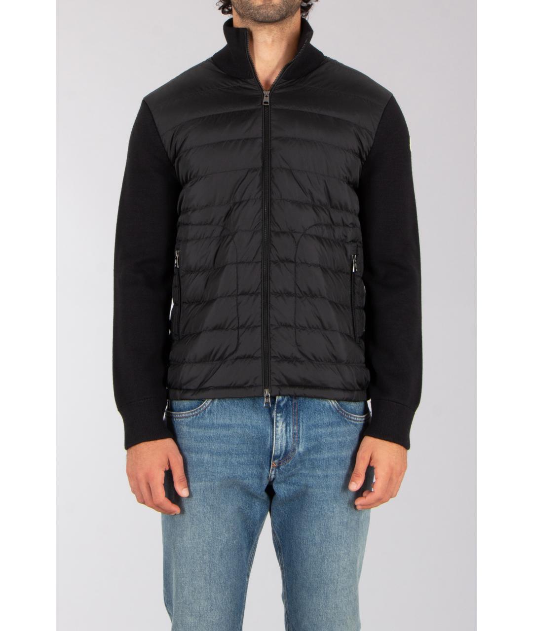 MONCLER Черный шерстяной кардиган, фото 2