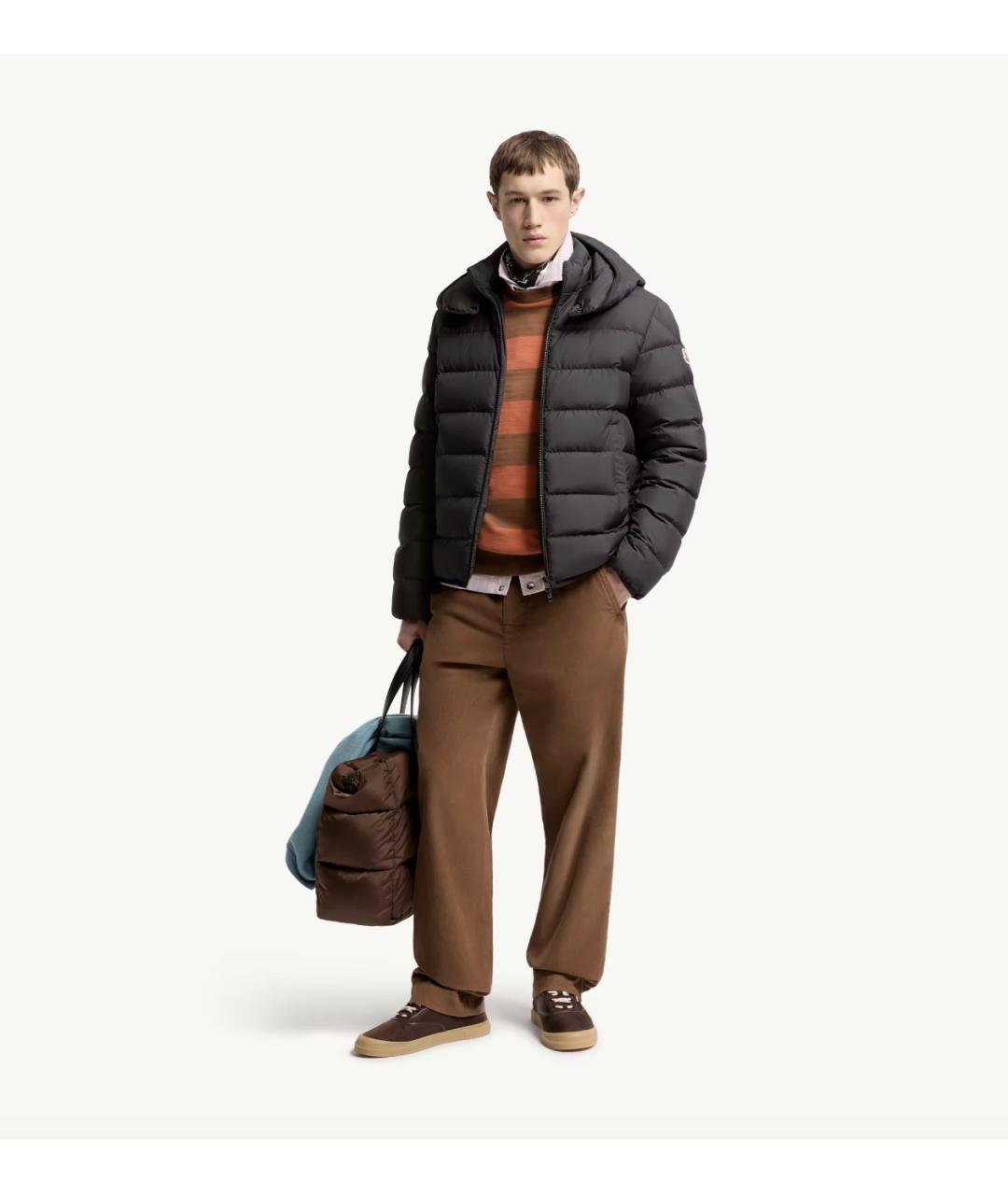 MONCLER Черная полиэстеровая куртка, фото 4