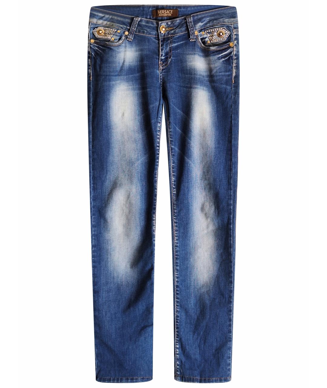 VERSACE JEANS COUTURE Синие хлопковые прямые джинсы, фото 1