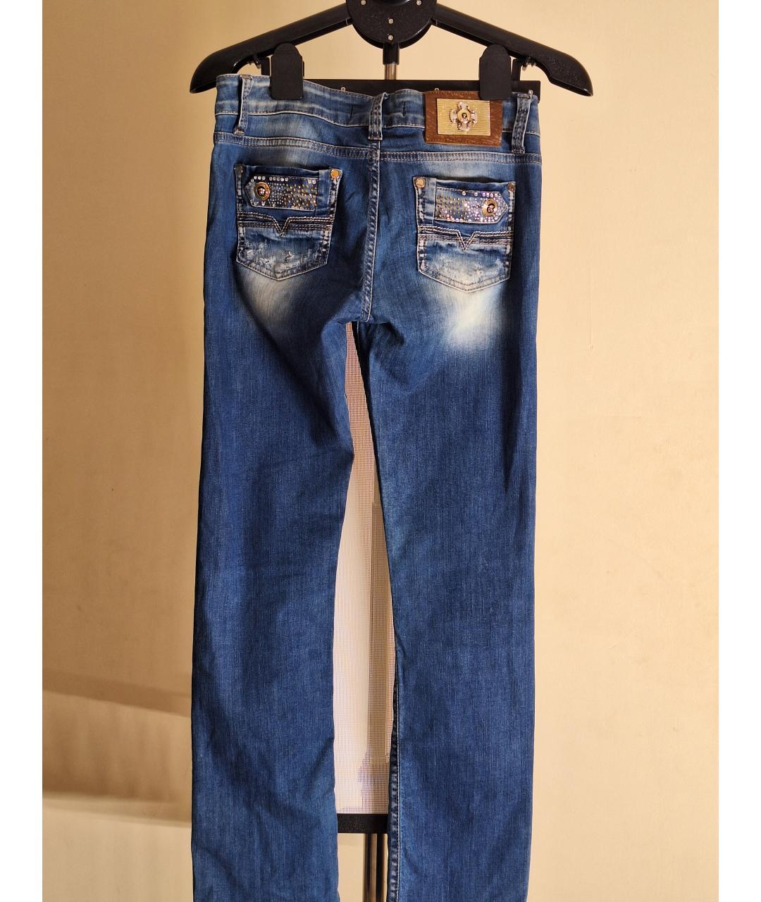 VERSACE JEANS COUTURE Синие хлопковые прямые джинсы, фото 2