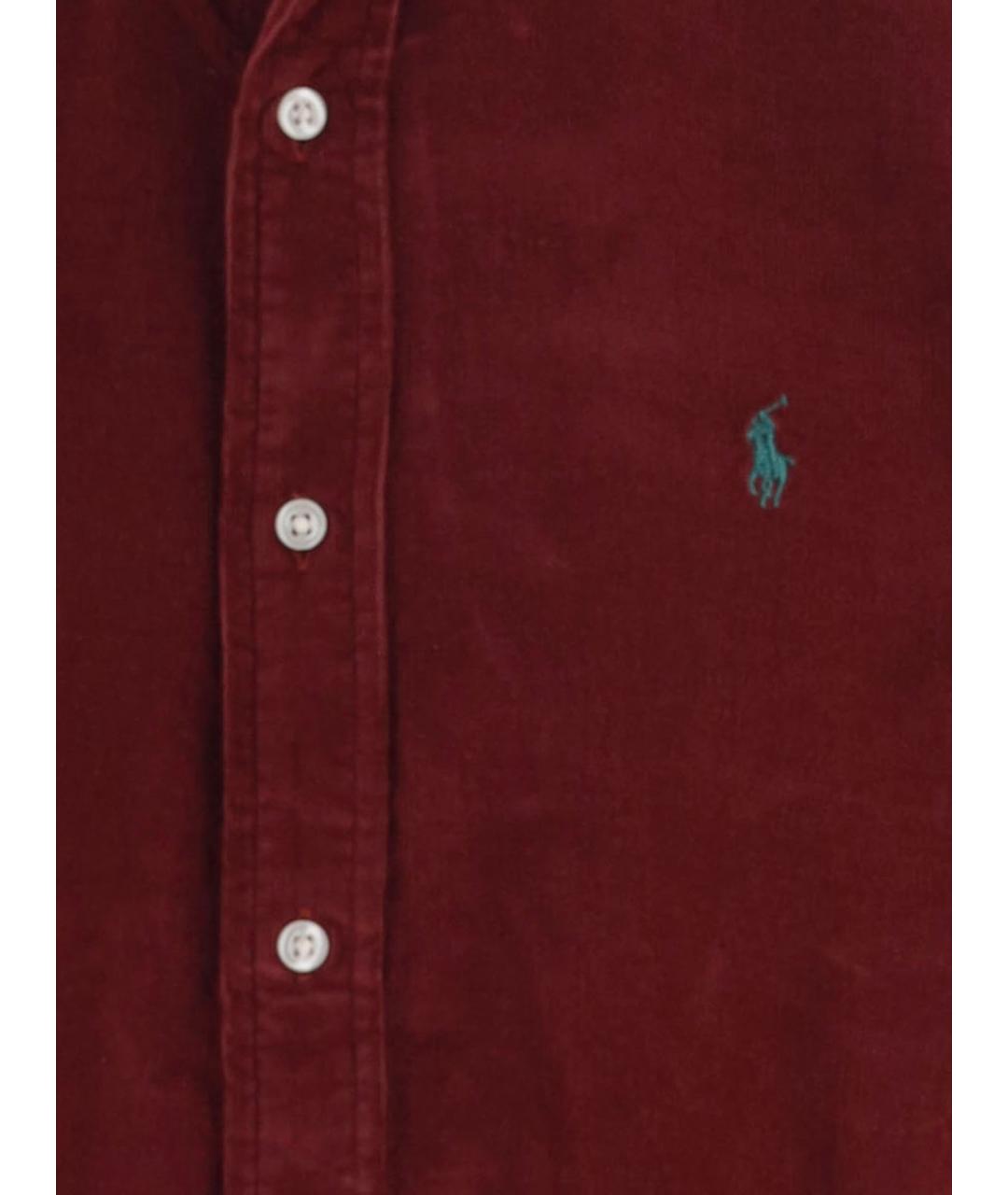POLO RALPH LAUREN Бордовая хлопковая кэжуал рубашка, фото 3