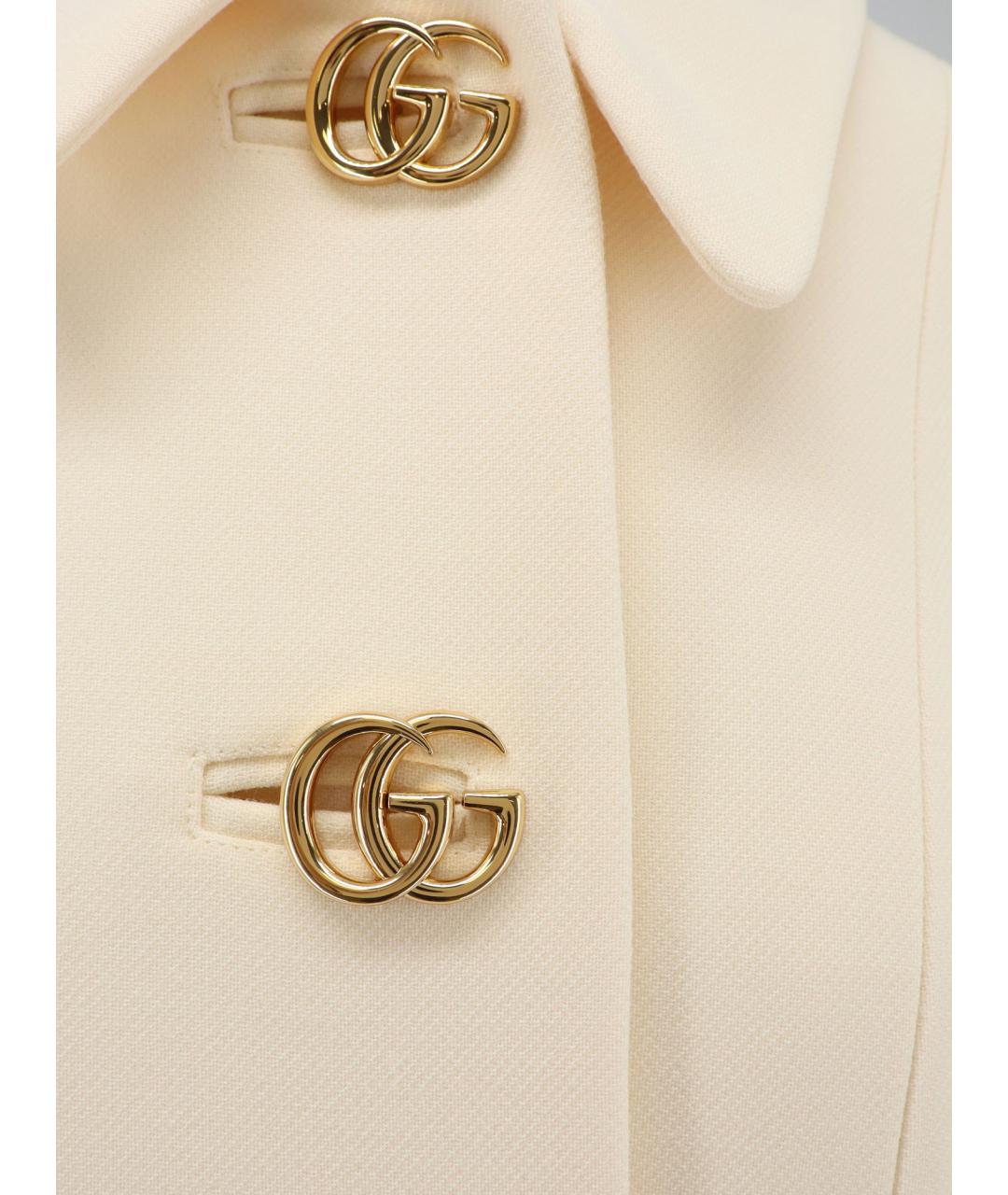 GUCCI Белое шерстяное пальто, фото 3