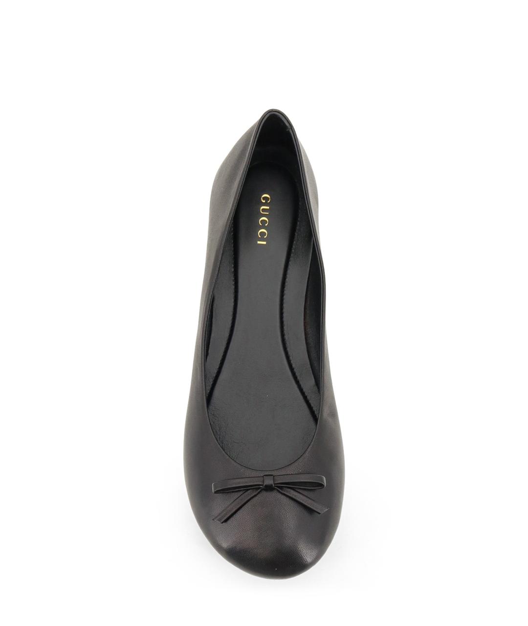 GUCCI Черные кожаные балетки, фото 5