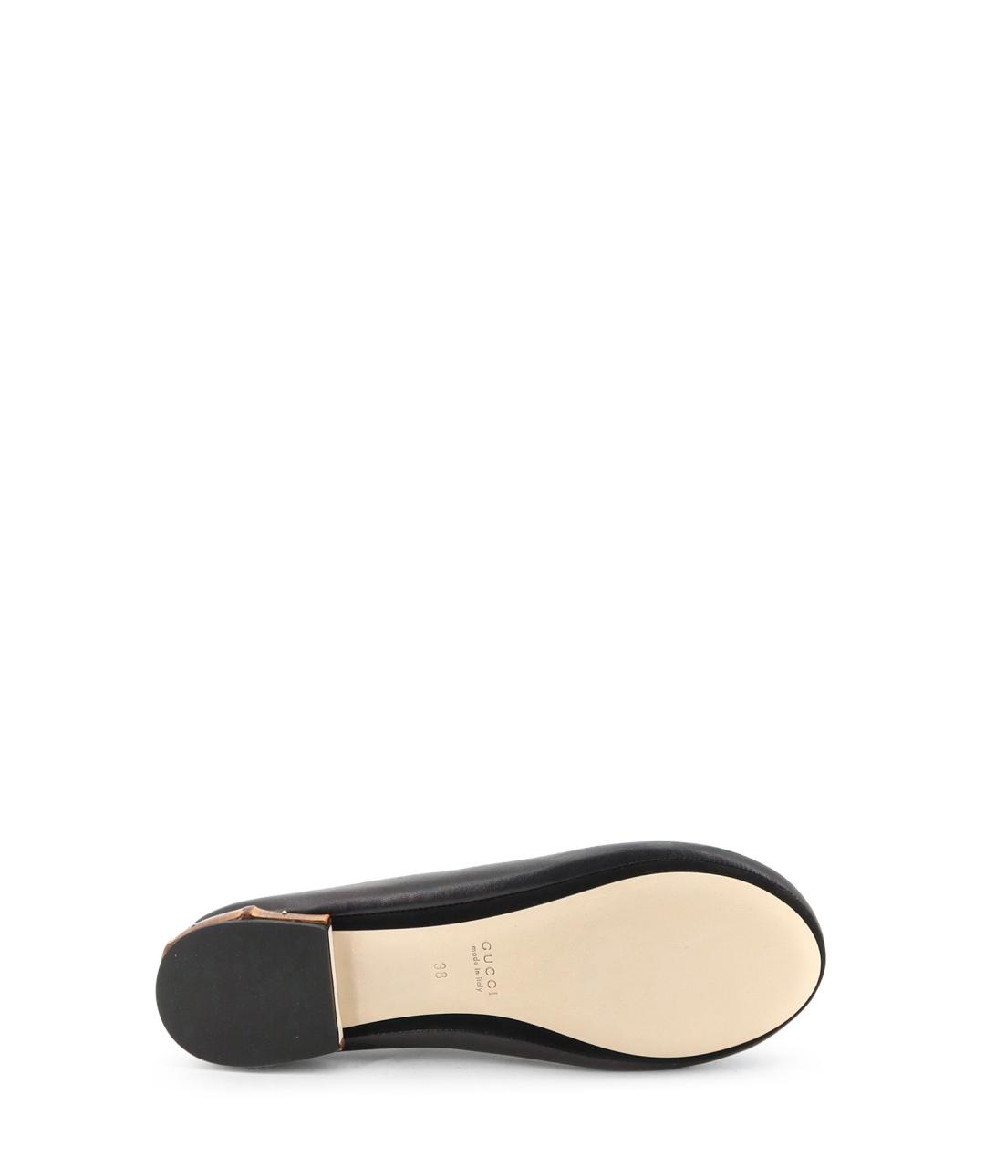 GUCCI Черные кожаные балетки, фото 4