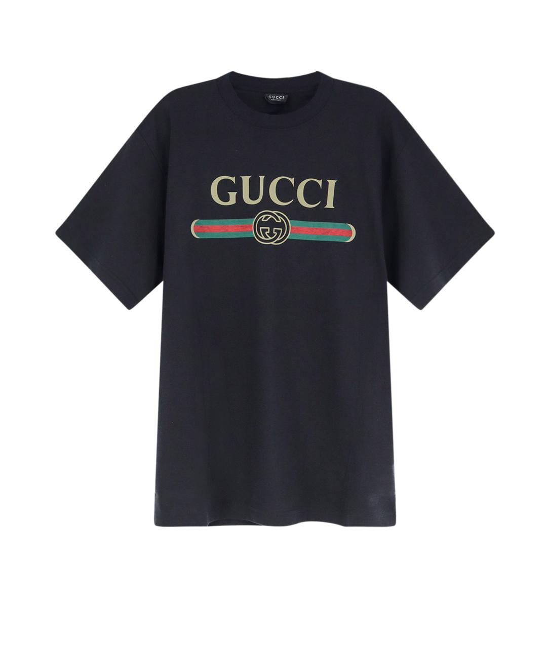 GUCCI Черная хлопковая футболка, фото 1