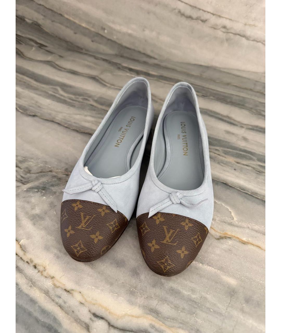 LOUIS VUITTON Голубые замшевые балетки, фото 2