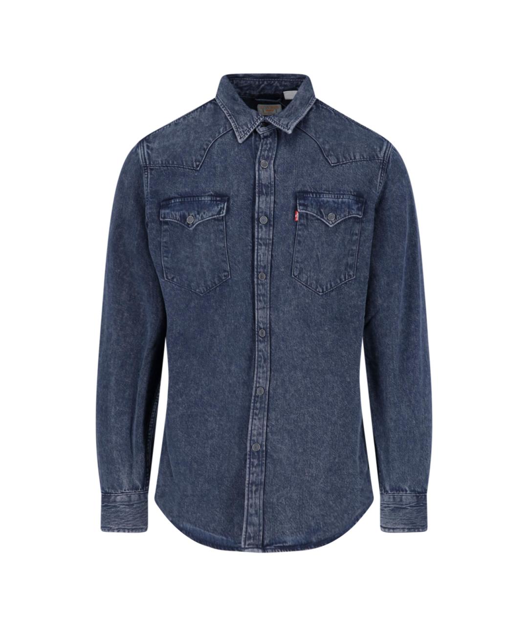 LEVI'S Синяя хлопковая кэжуал рубашка, фото 1