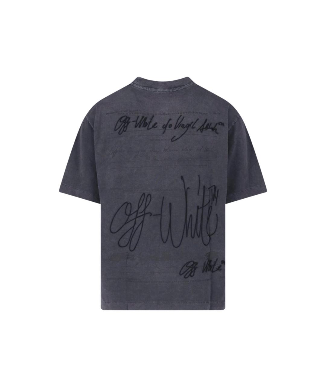 OFF-WHITE Черная хлопковая футболка, фото 2