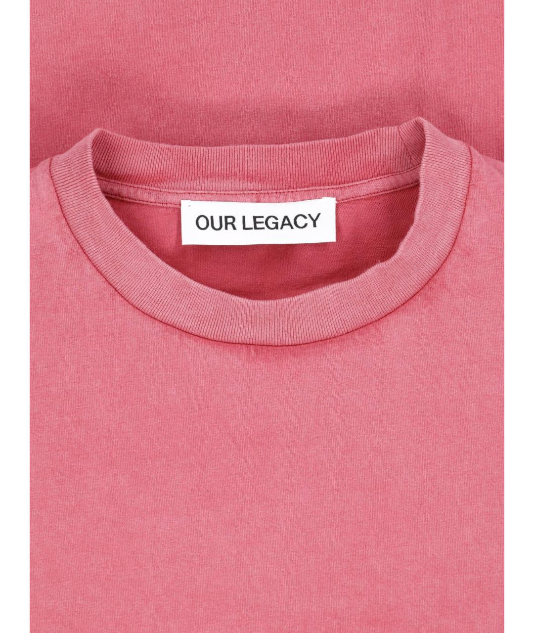 OUR LEGACY Красная хлопковая футболка, фото 3