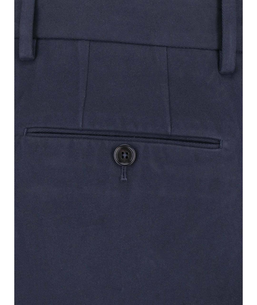 ZEGNA Синие хлопковые повседневные брюки, фото 4