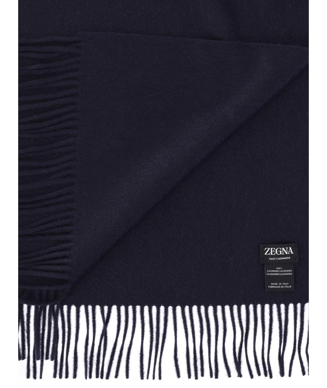 ZEGNA Синий кашемировый шарф, фото 3