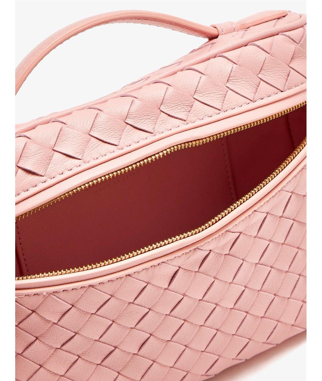 BOTTEGA VENETA Розовая кожаная сумка через плечо, фото 4