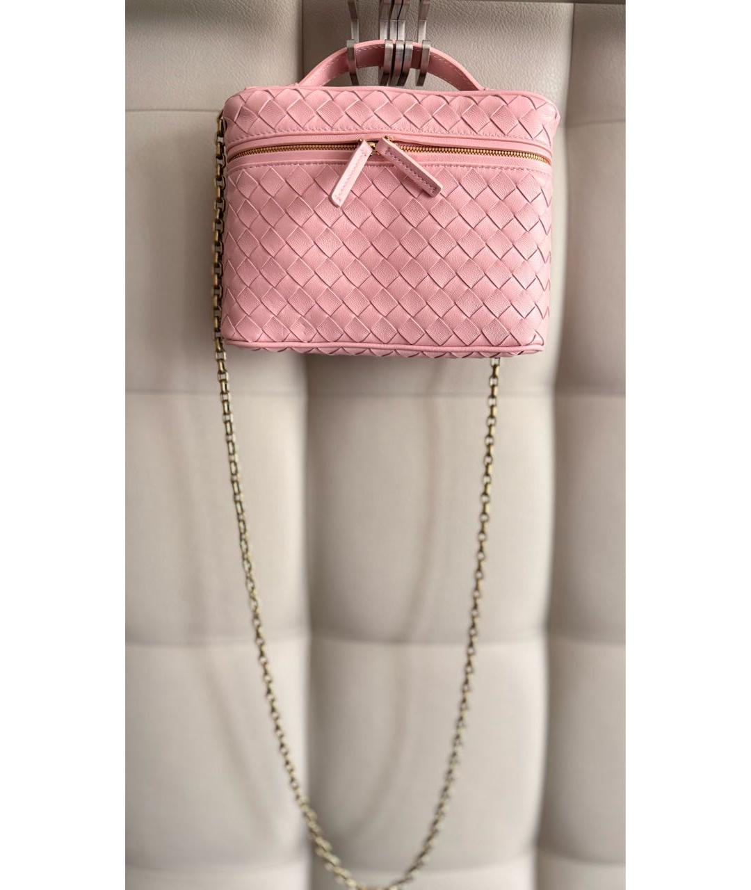BOTTEGA VENETA Розовая кожаная сумка через плечо, фото 2